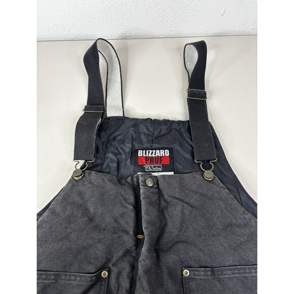 Vintage Walls Blizzard Pruf Canvas Insulated Bib Overalls Mens XXL Black GUC - Picture 11 of 14